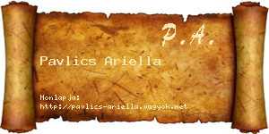Pavlics Ariella névjegykártya